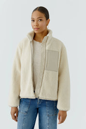 Fleecejacke mit Stehkragen
