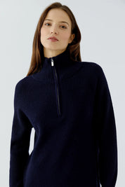 Strickkleid Midi mit Stehkragen