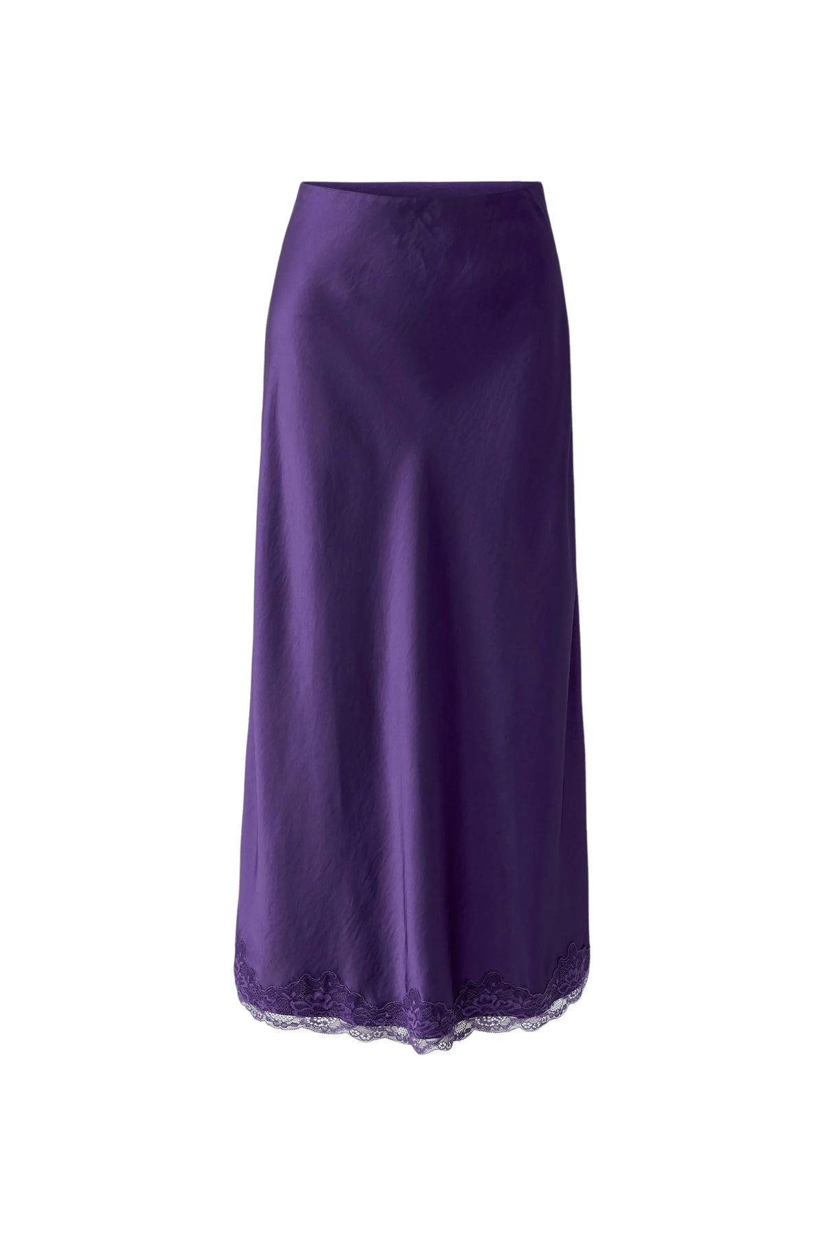 Satinrock Maxi mit Spitze