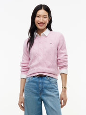 Strickpullover mit Zopfstrickmuster
