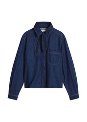 Jeansbluse aus Baumwollmix