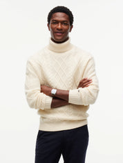 Rollkragenpullover CABLE aus Kaschmir-Mix