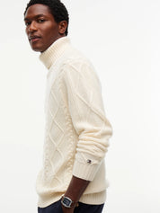 Rollkragenpullover CABLE aus Kaschmir-Mix