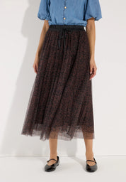 Plisseerock Midi mit Mesh