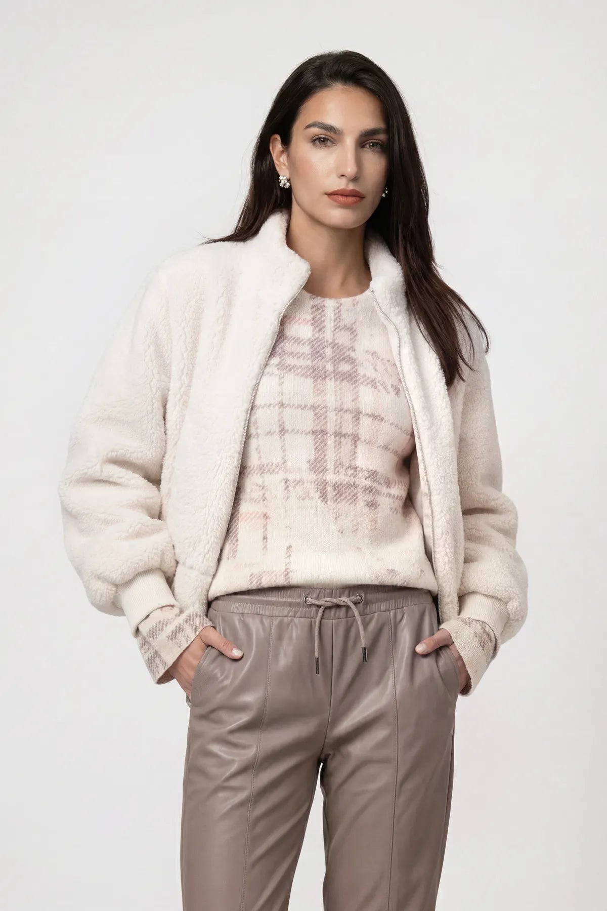 Teddyjacke mit Stehkragen