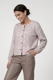 Strickjacke mit Leopardenmuster