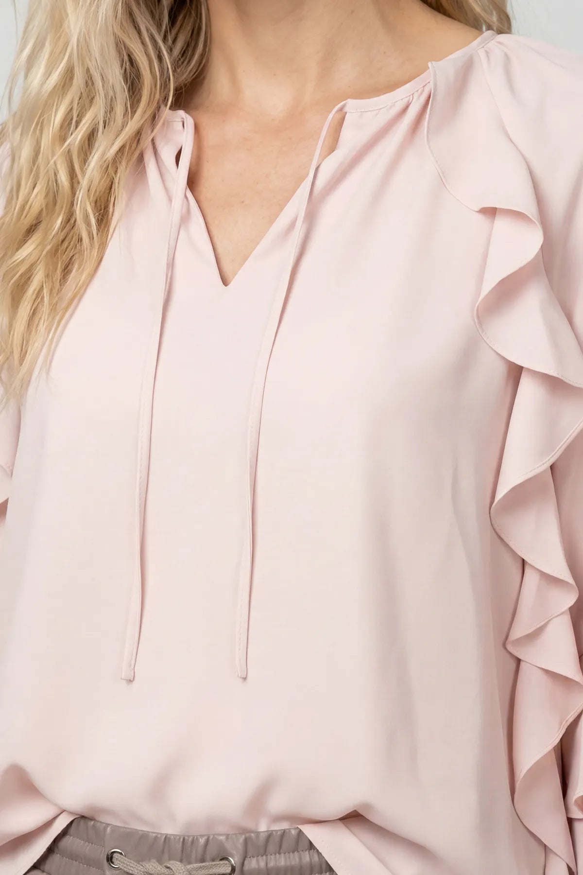 Chiffonbluse mit V-Ausschnitt