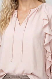 Chiffonbluse mit V-Ausschnitt