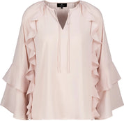 Chiffonbluse mit V-Ausschnitt