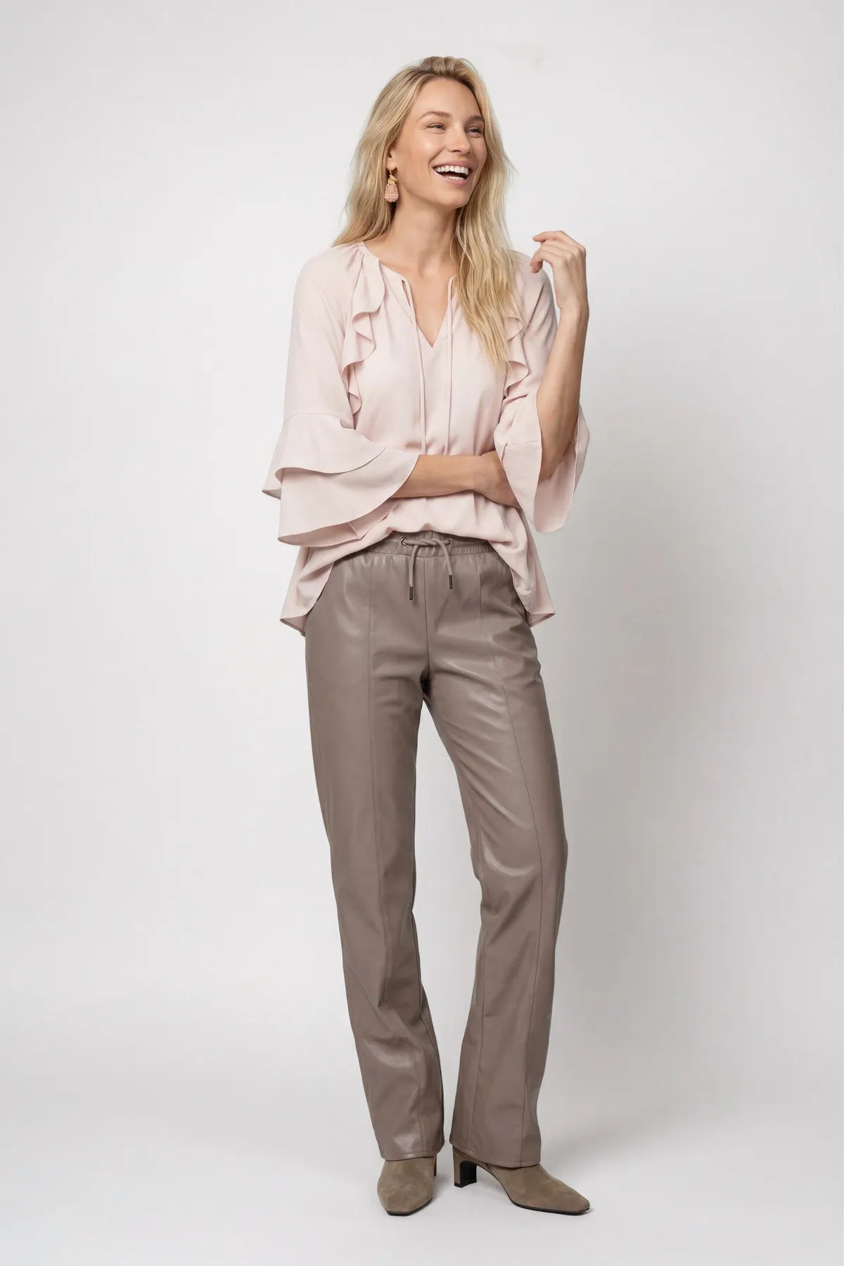 Chiffonbluse mit V-Ausschnitt