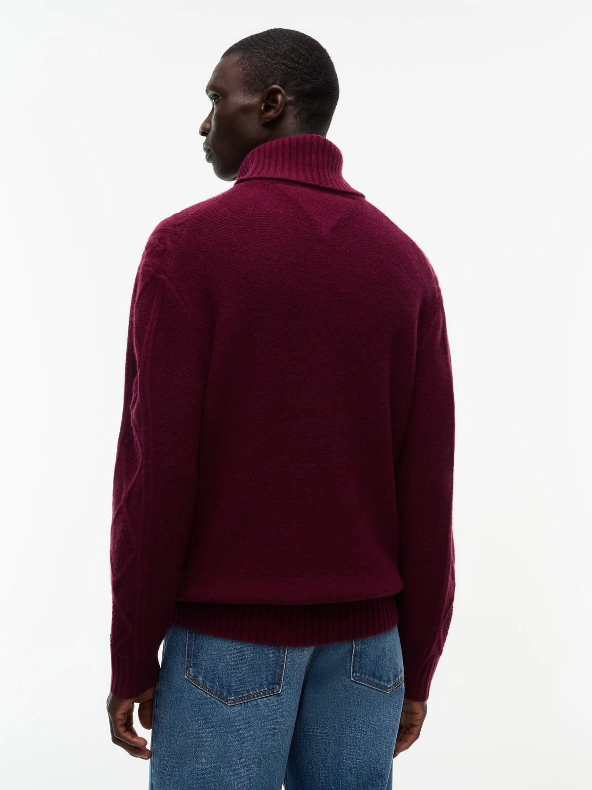 Rollkragenpullover CABLE aus Kaschmir-Mix