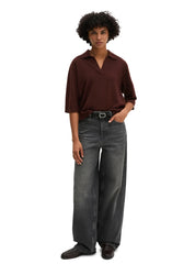 Strick-Poloshirt Loose Fit