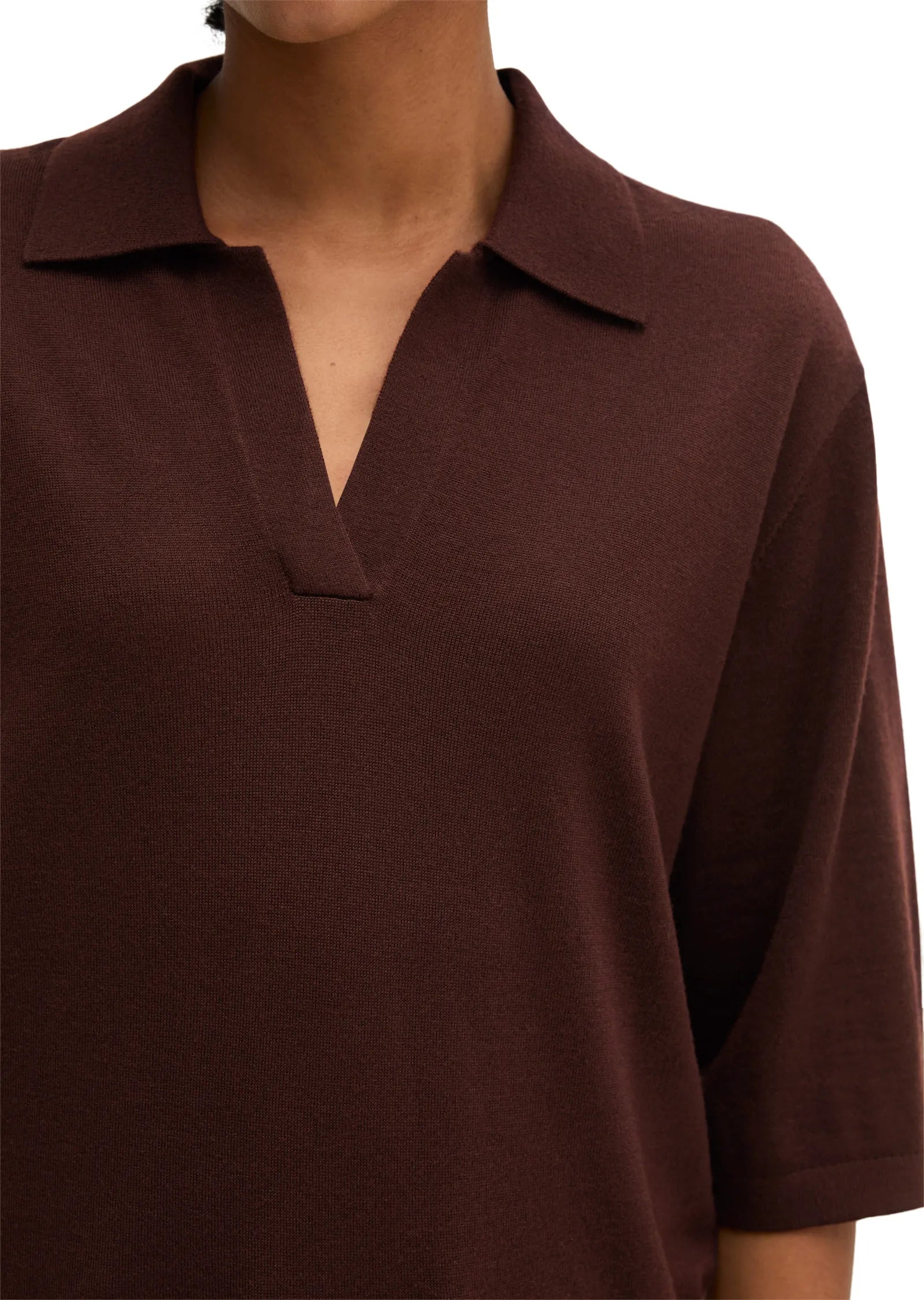 Strick-Poloshirt Loose Fit
