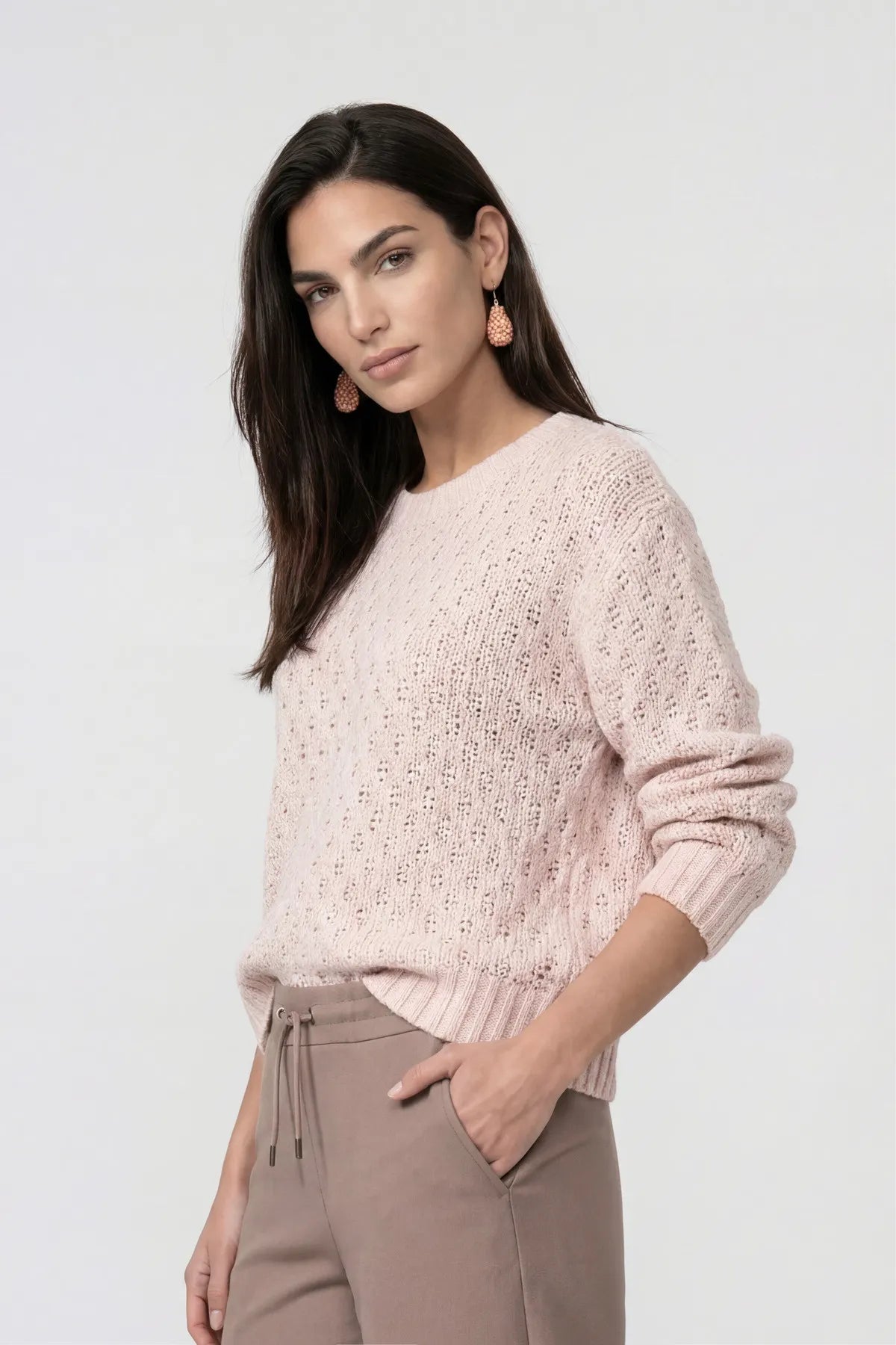 Strickpullover mit Rundhalsausschnitt