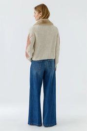 Strickjacke mit Rautenmuster