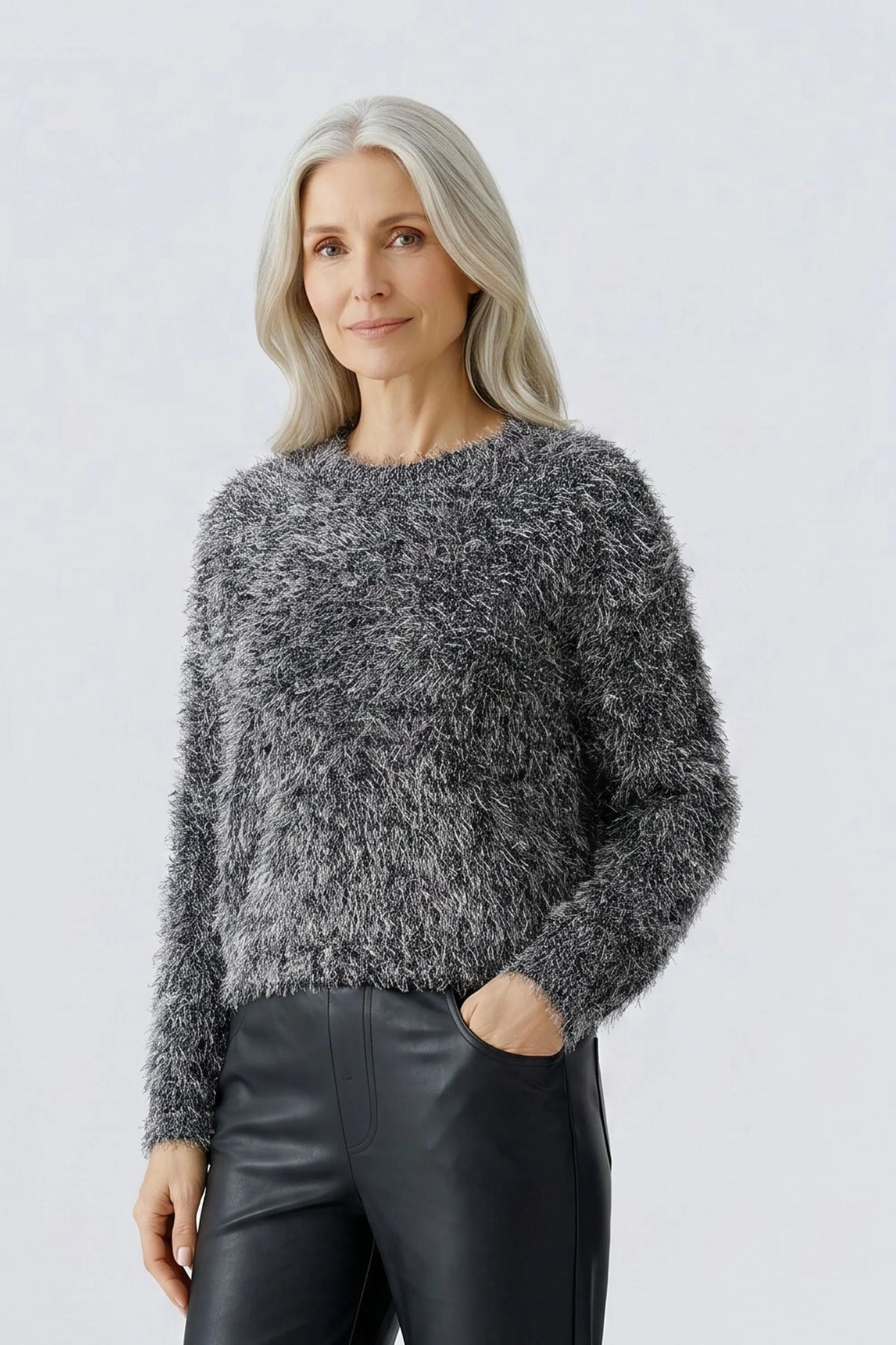 Strickpullover mit Rundhalsausschnitt