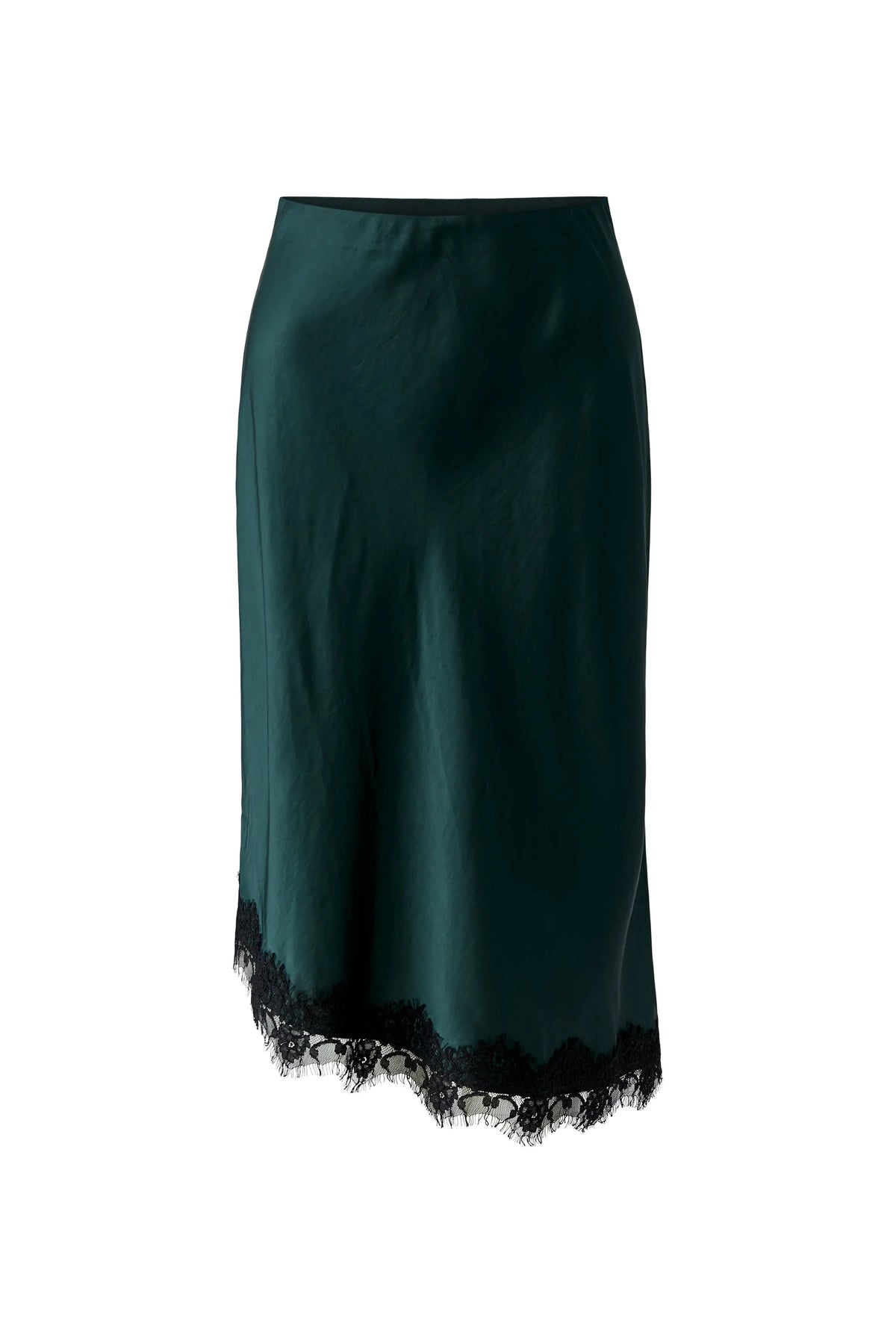 Satinrock Midi mit Spitze