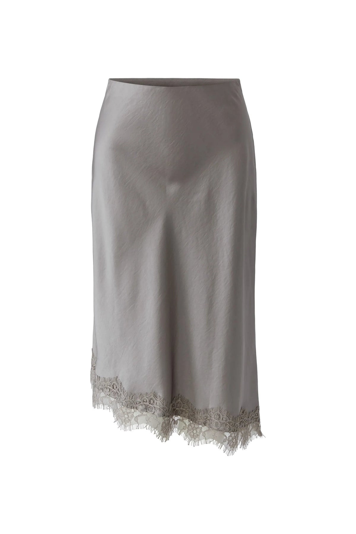 Satinrock Midi mit Spitze