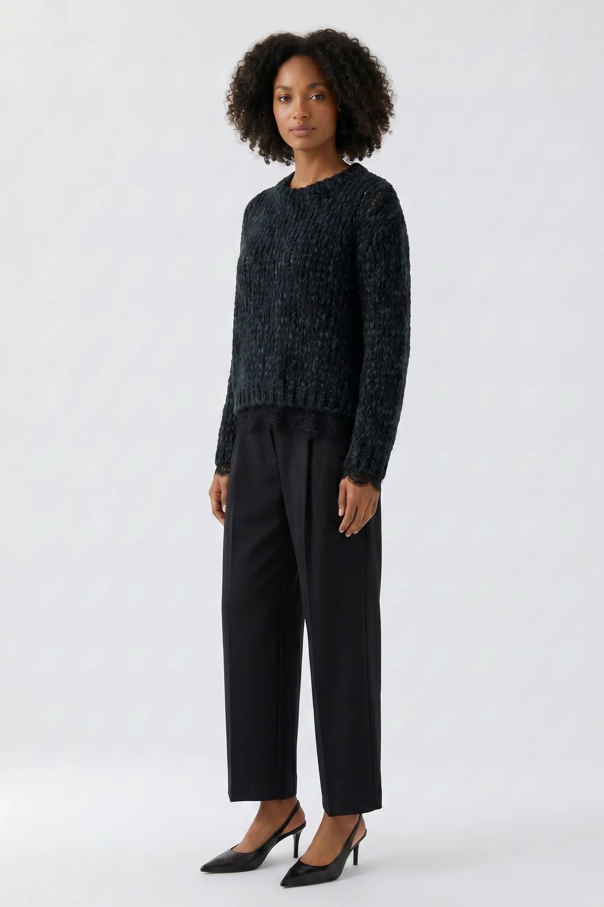 Strickpullover mit Rundhalsausschnitt