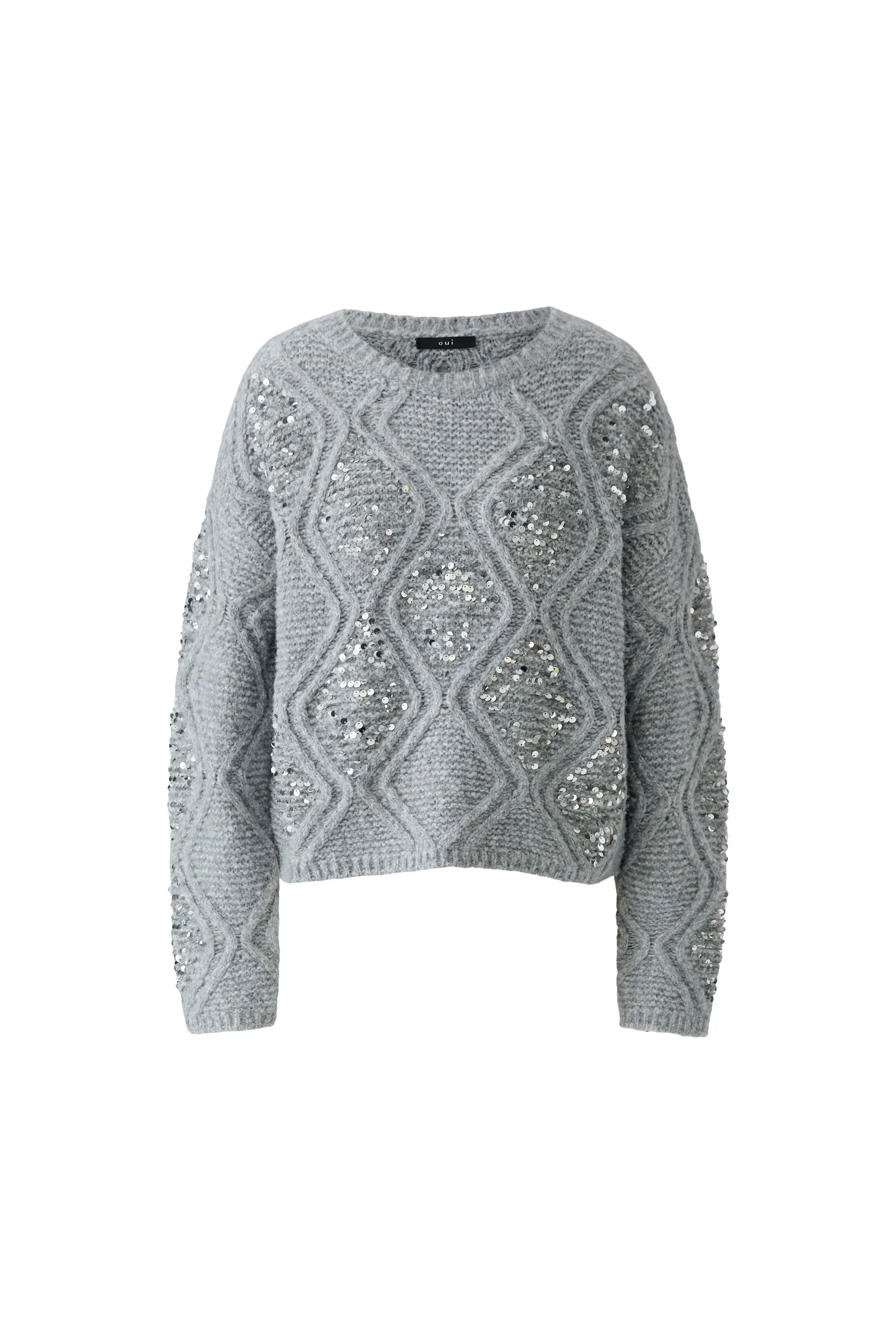 Strickpullover mit Pailletten