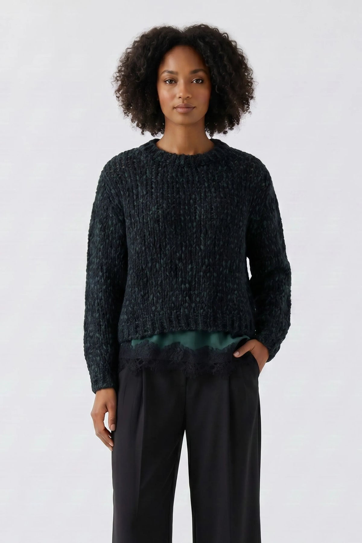 Strickpullover mit Rundhalsausschnitt