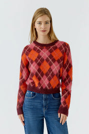 Strickpullover mit Rautenmuster