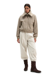 Teddyjacke mit aufliegendem Kragen