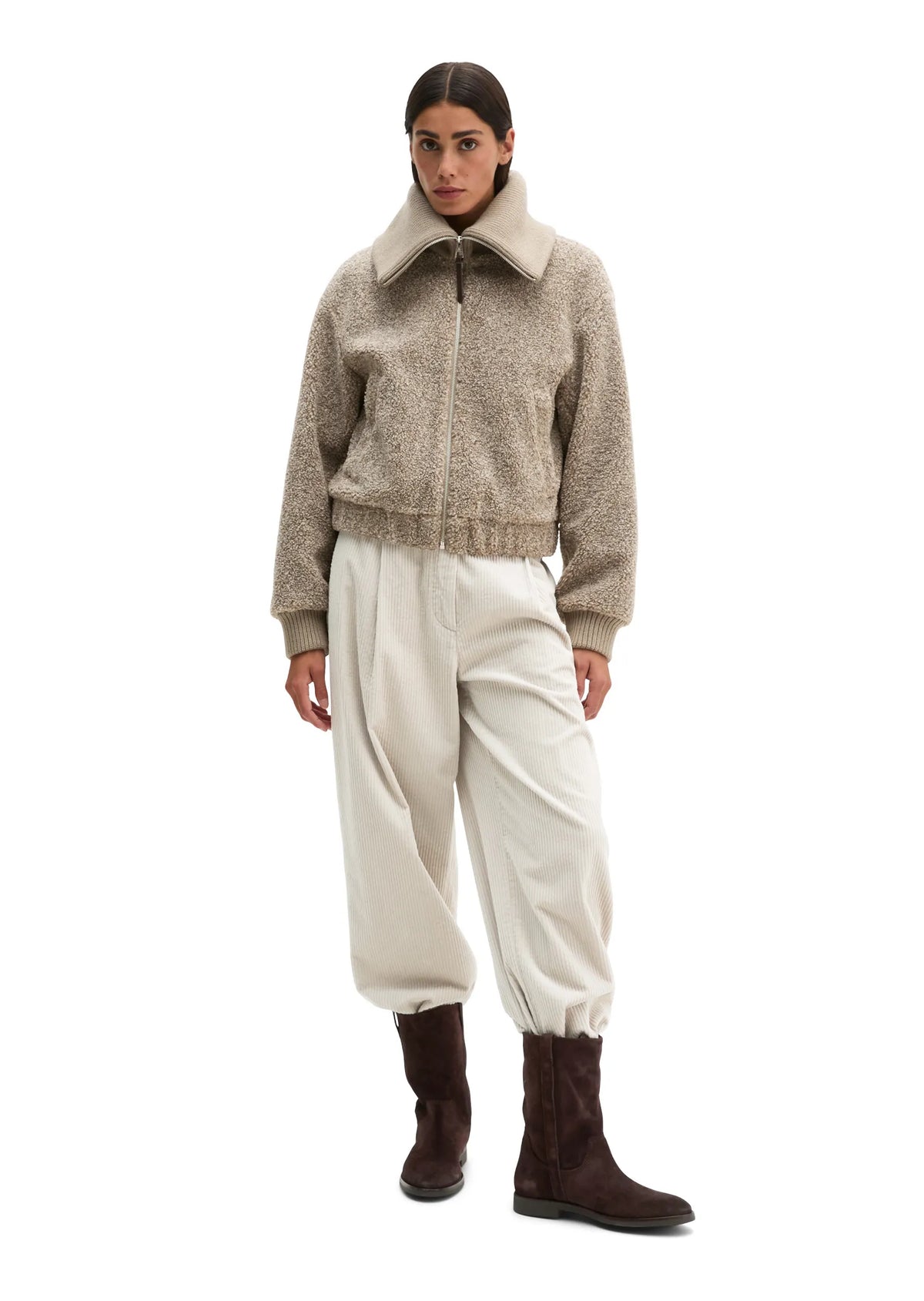Teddyjacke mit aufliegendem Kragen