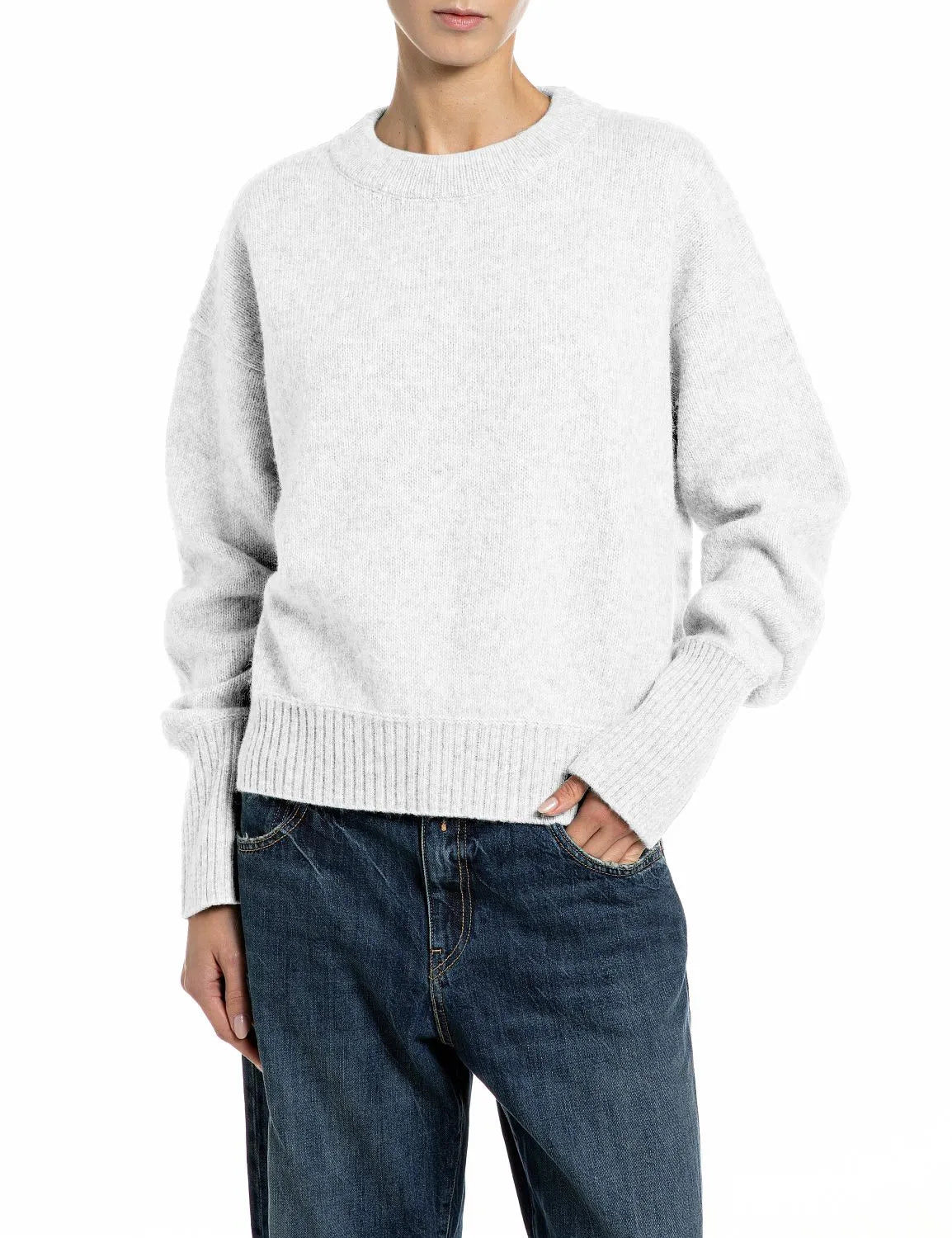 Strickpullover mit Rundhalsausschnitt