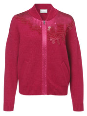 Strickjacke mit Bündchenkragen