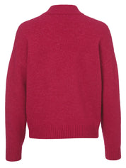 Strickjacke mit Bündchenkragen