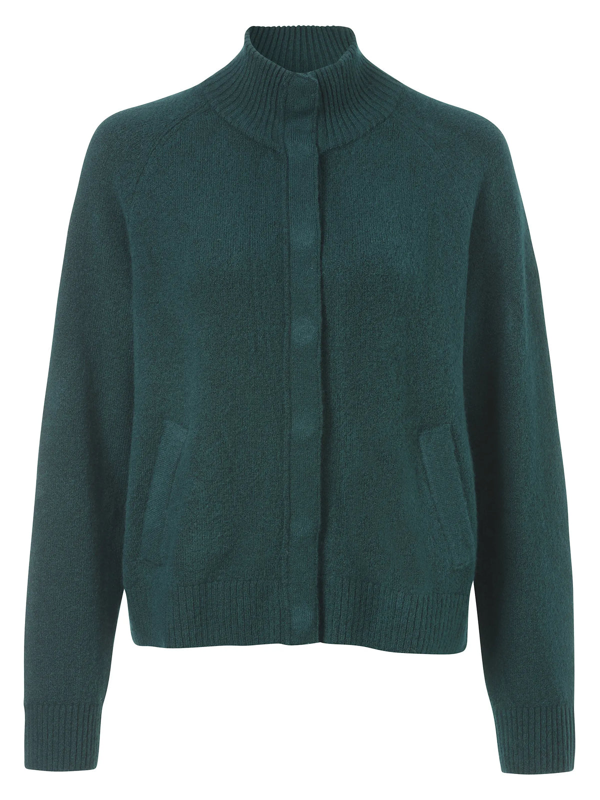 Strickjacke mit Stehkragen