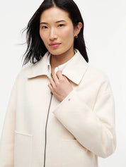 Wolljacke mit Kunstpelz-Kragen