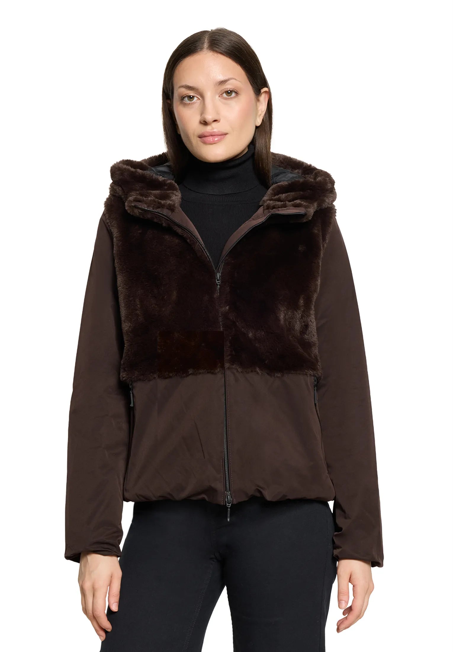 Übergangsjacke mit Kunstpelz