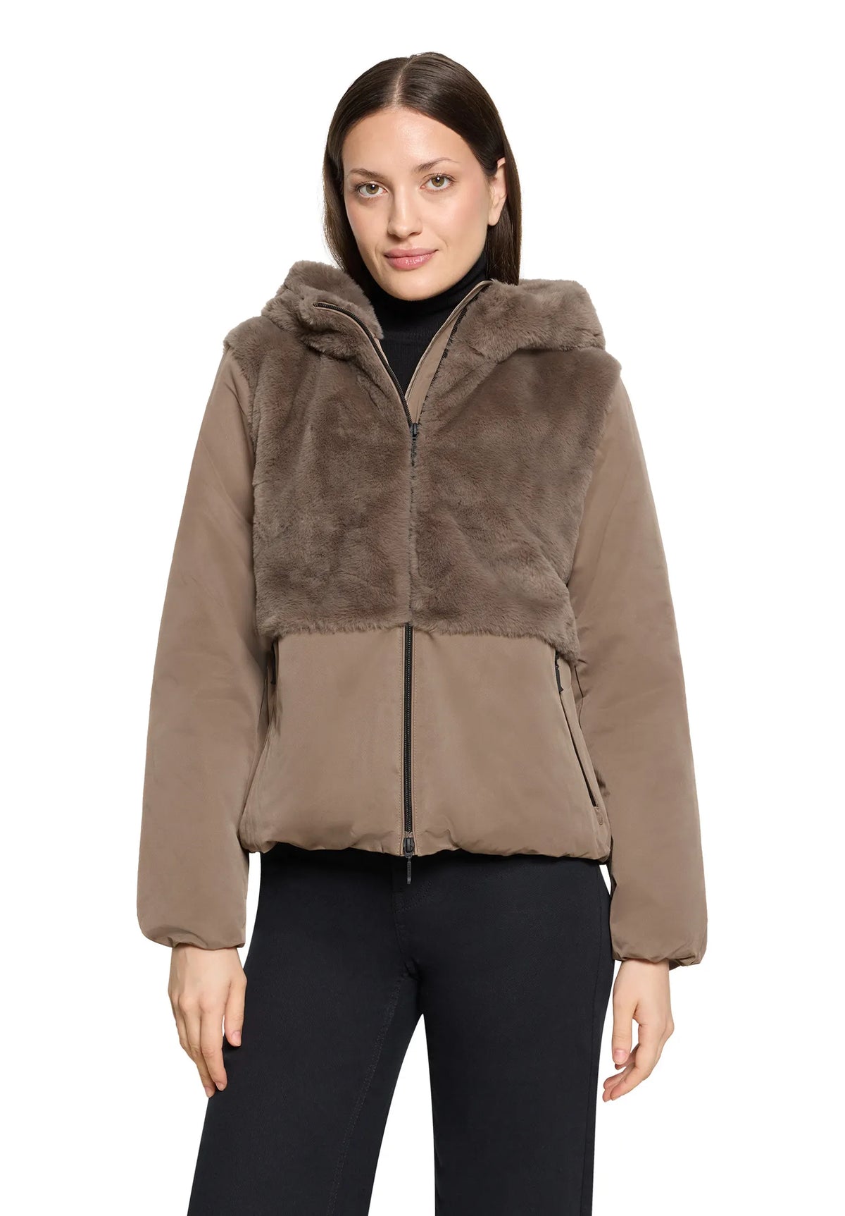 Übergangsjacke mit Kunstpelz