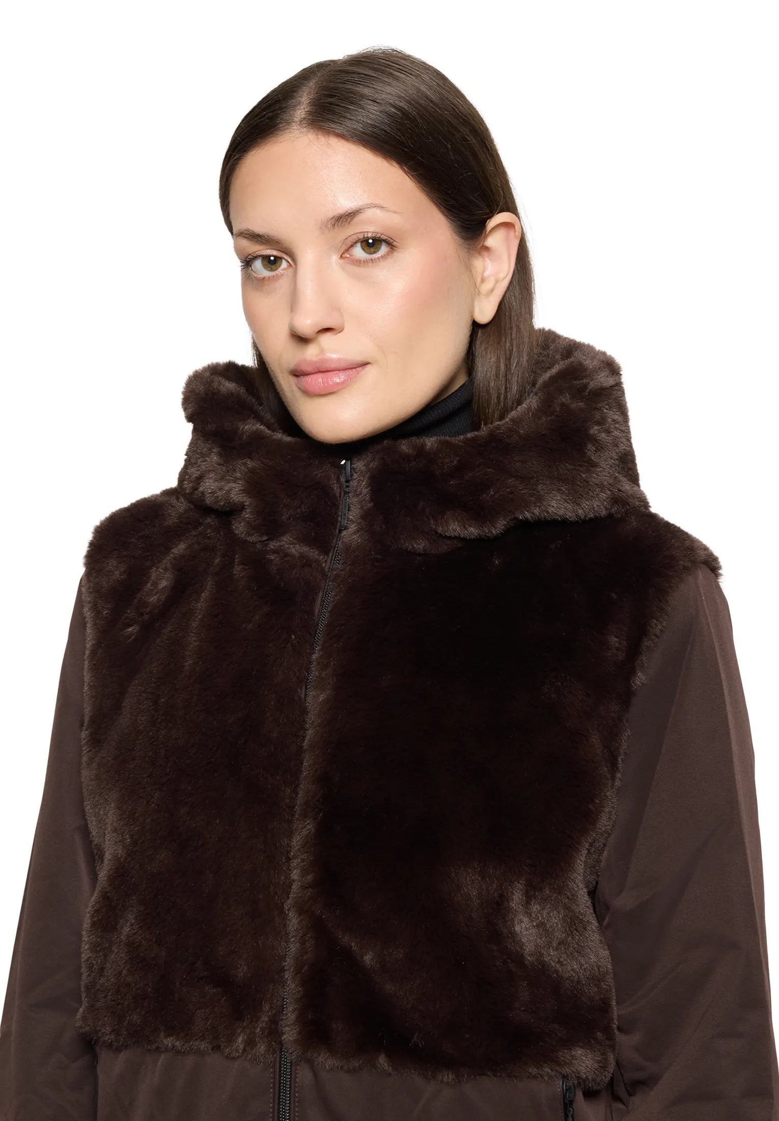 Übergangsjacke mit Kunstpelz
