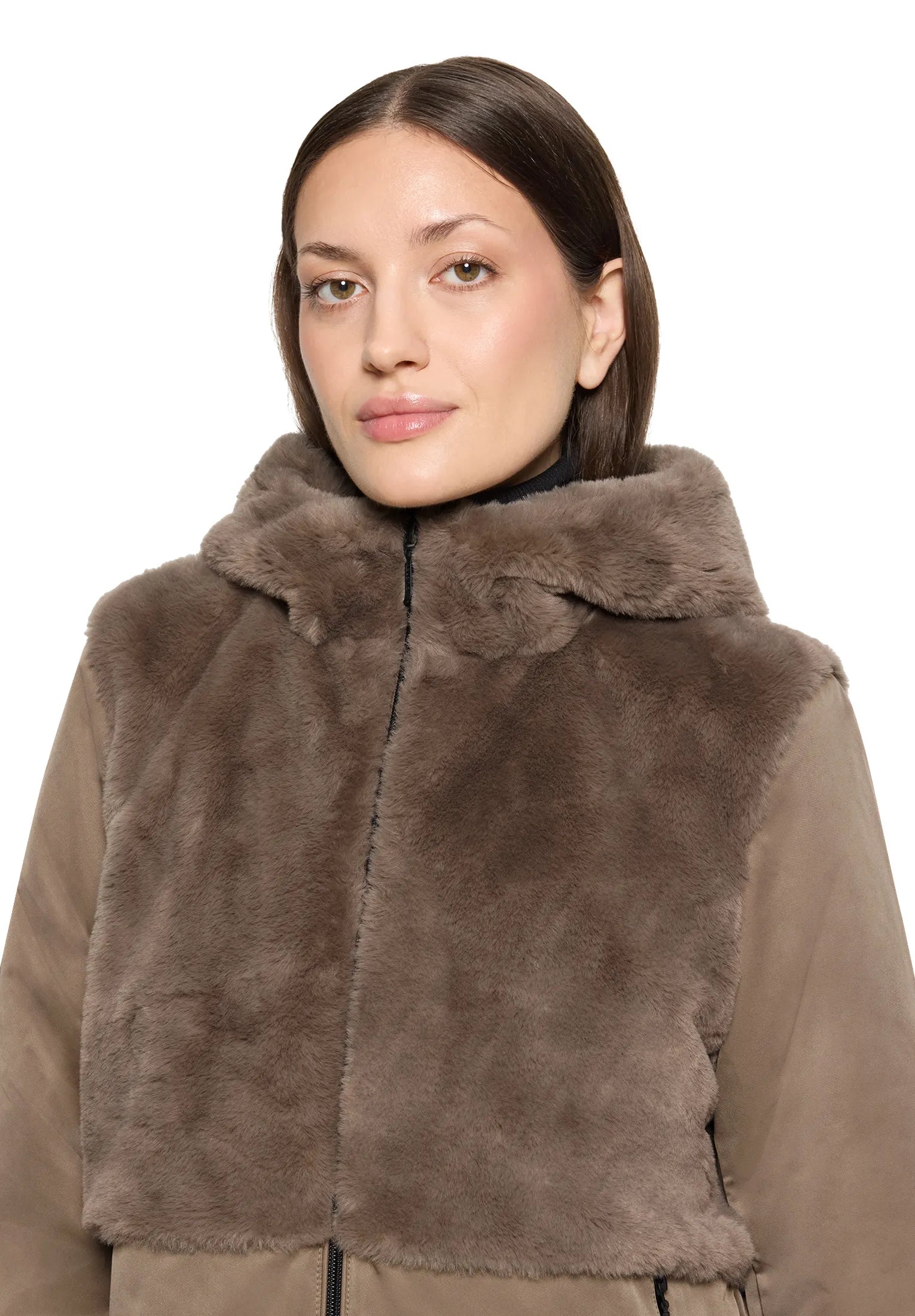 Übergangsjacke mit Kunstpelz