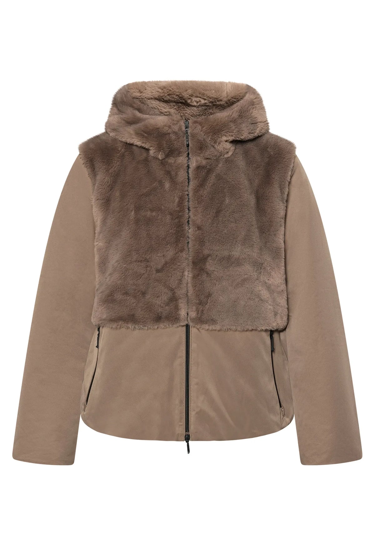 Übergangsjacke mit Kunstpelz