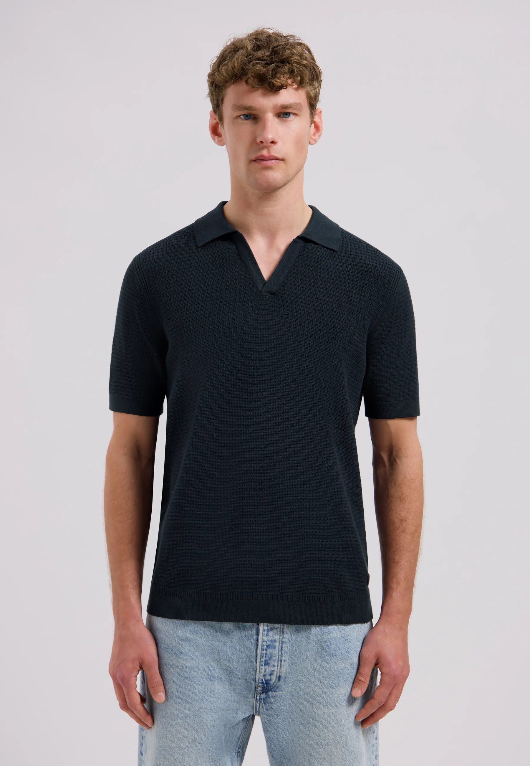 Strick-Poloshirt aus Baumwolle