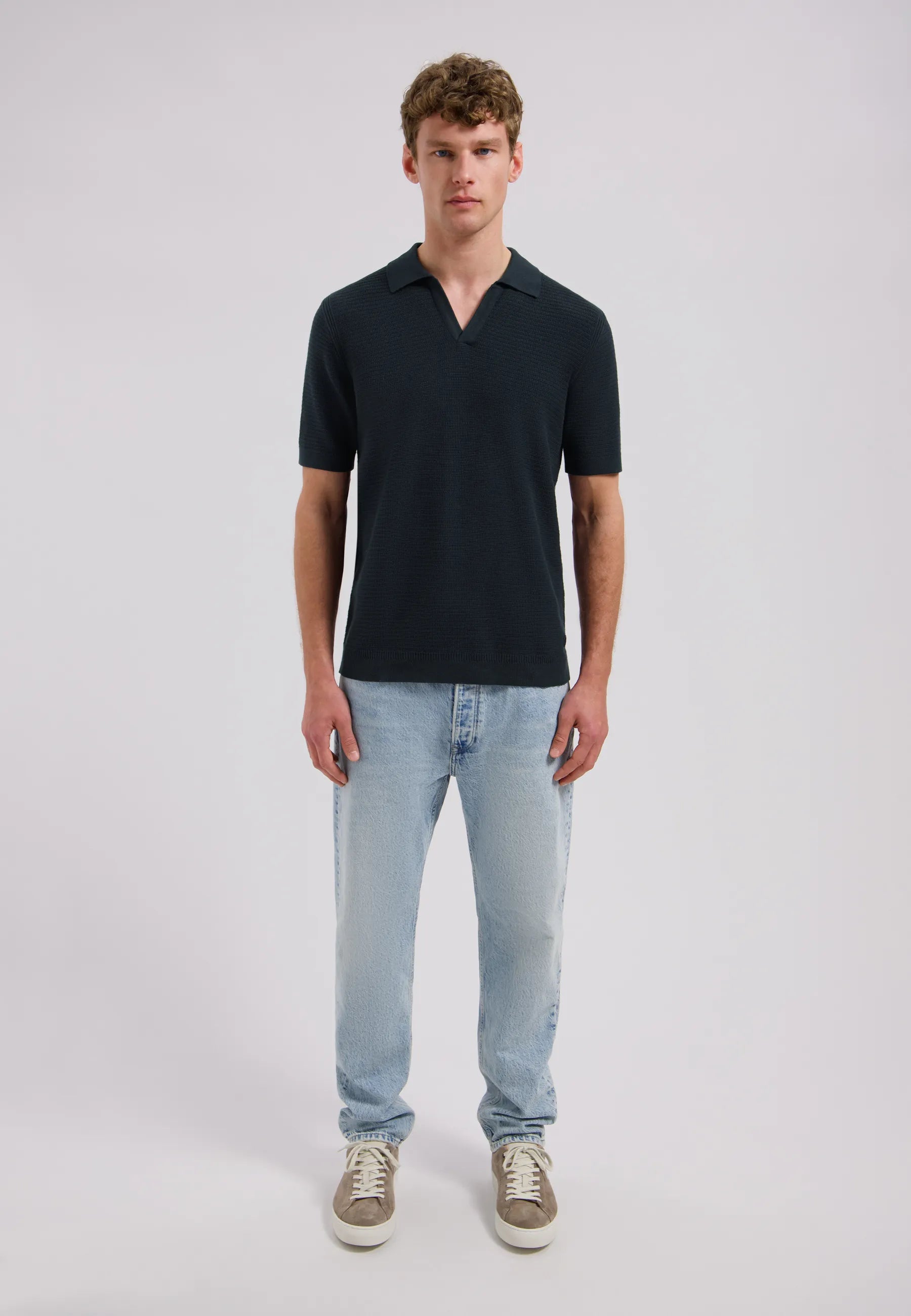Strick-Poloshirt aus Baumwolle