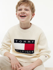 Strickshirt mit Logoprint