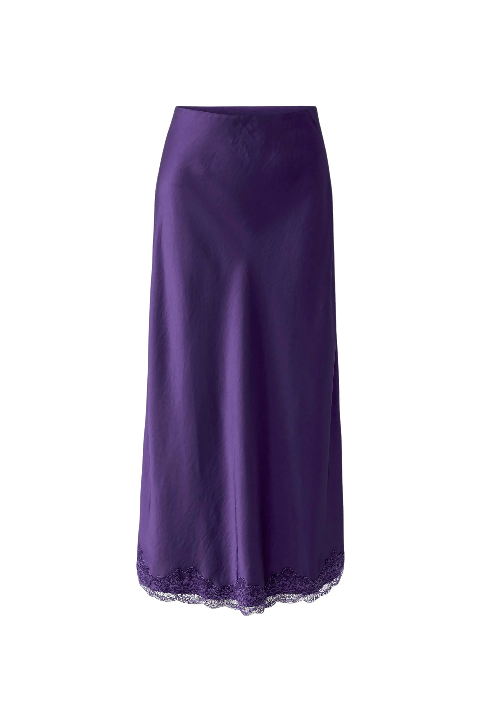 Satinrock Maxi mit Spitze