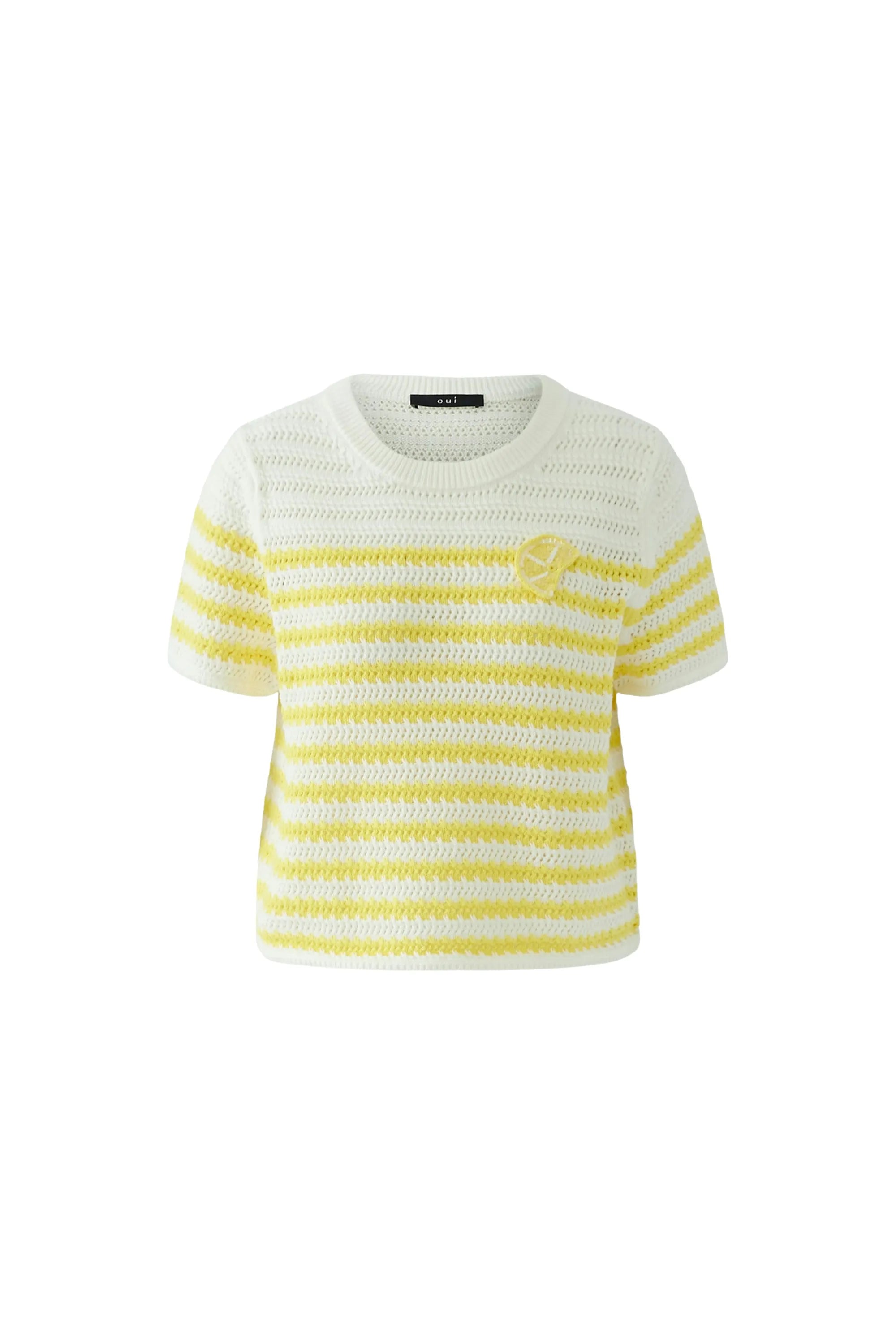 Pullover mit gestrickter Zitronenscheibe
