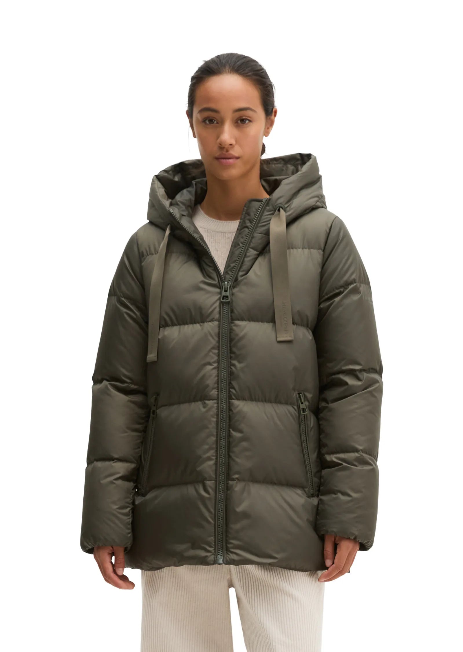 Puffer-Daunenjacke mit Kapuze