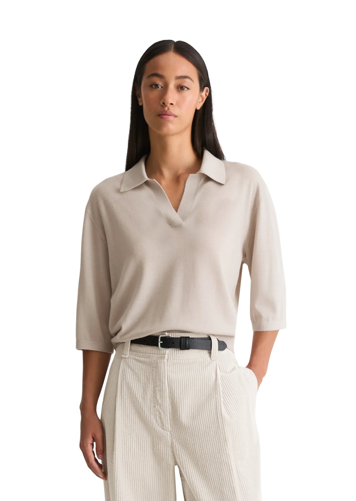 Strick-Poloshirt Loose Fit