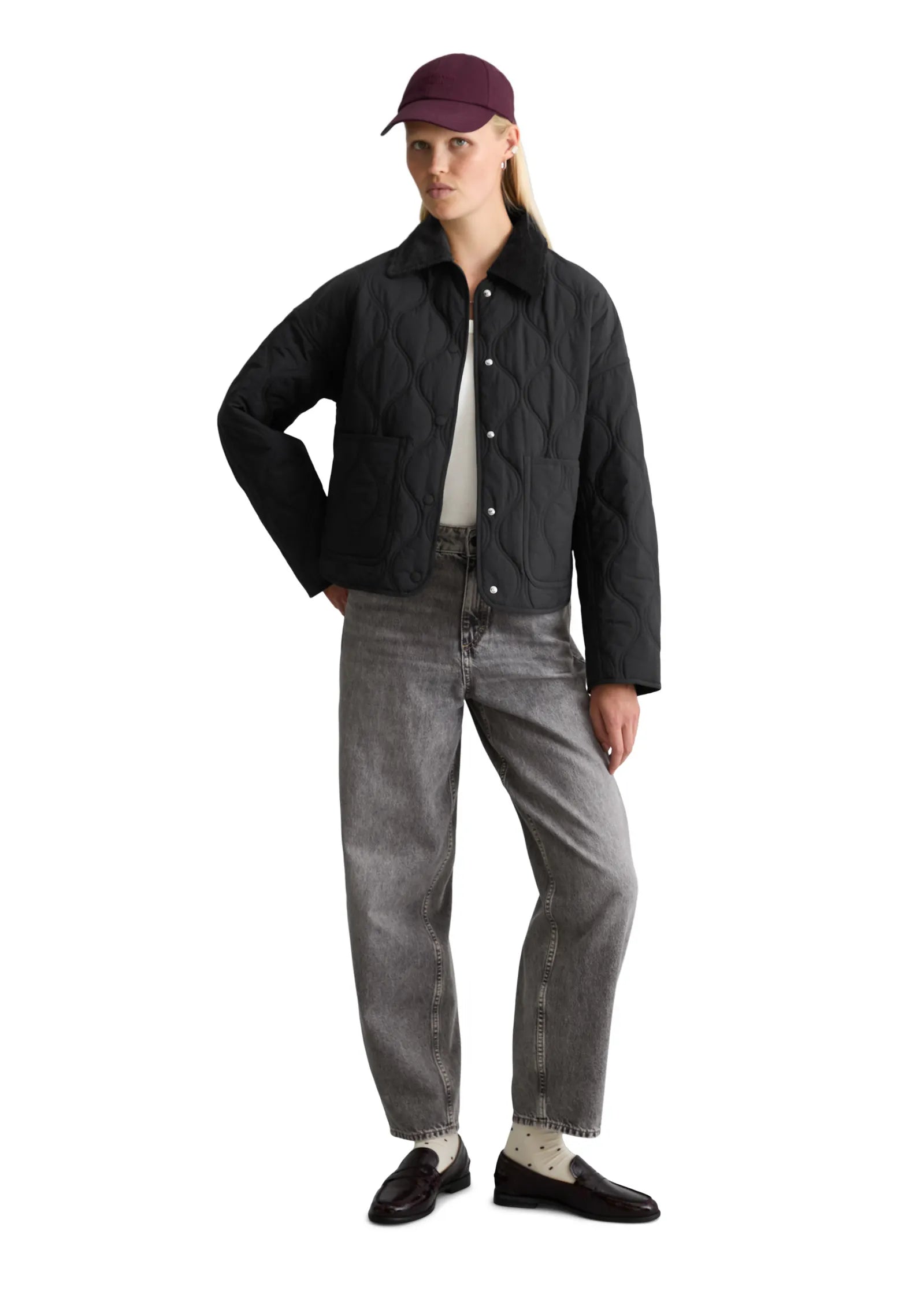 Übergangsjacke mit aufliegendem Kragen