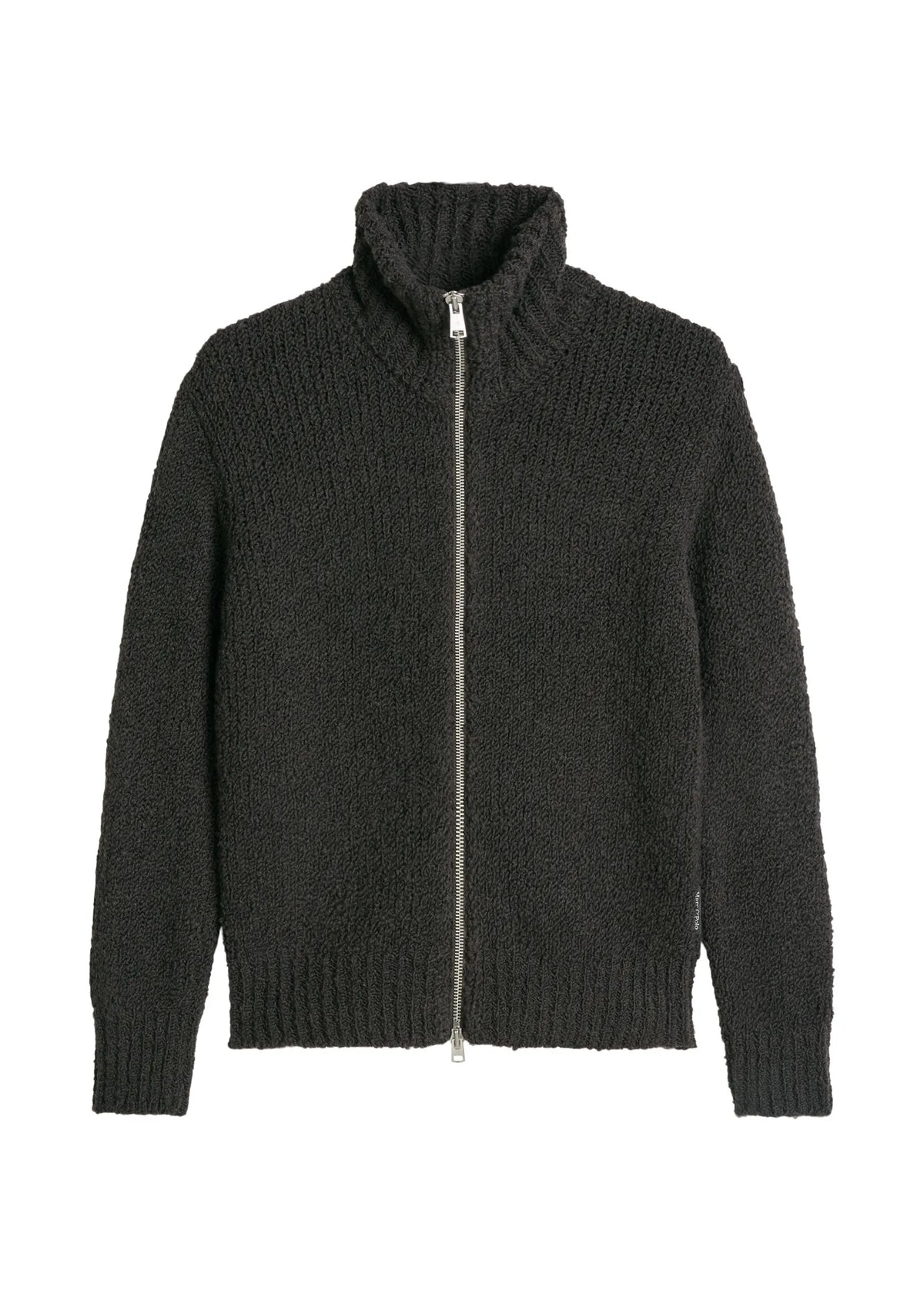 Bouclé-Strickjacke aus Schurwoll-Mix