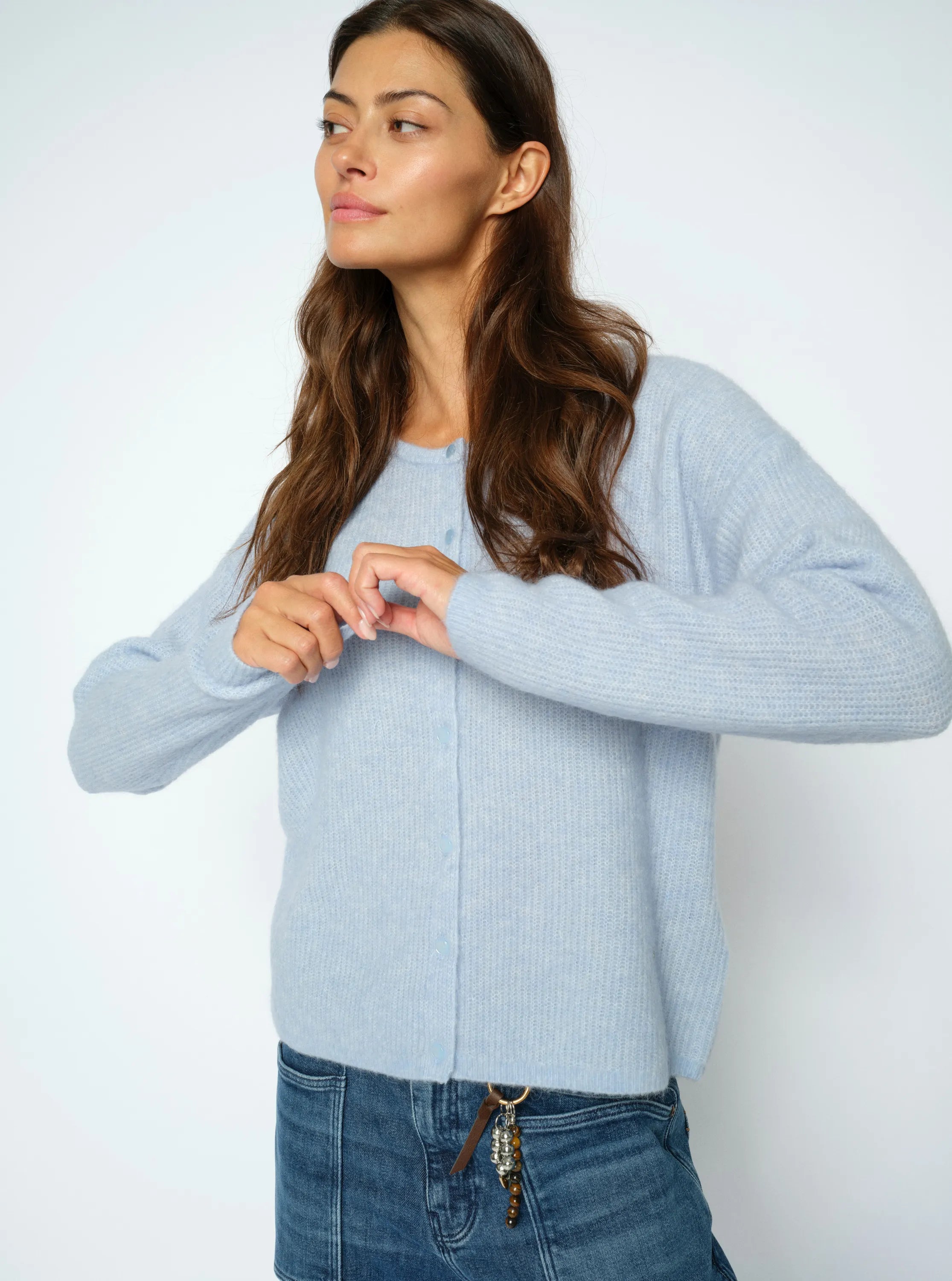 Strickcardigan aus Alpaka-, Wollmix