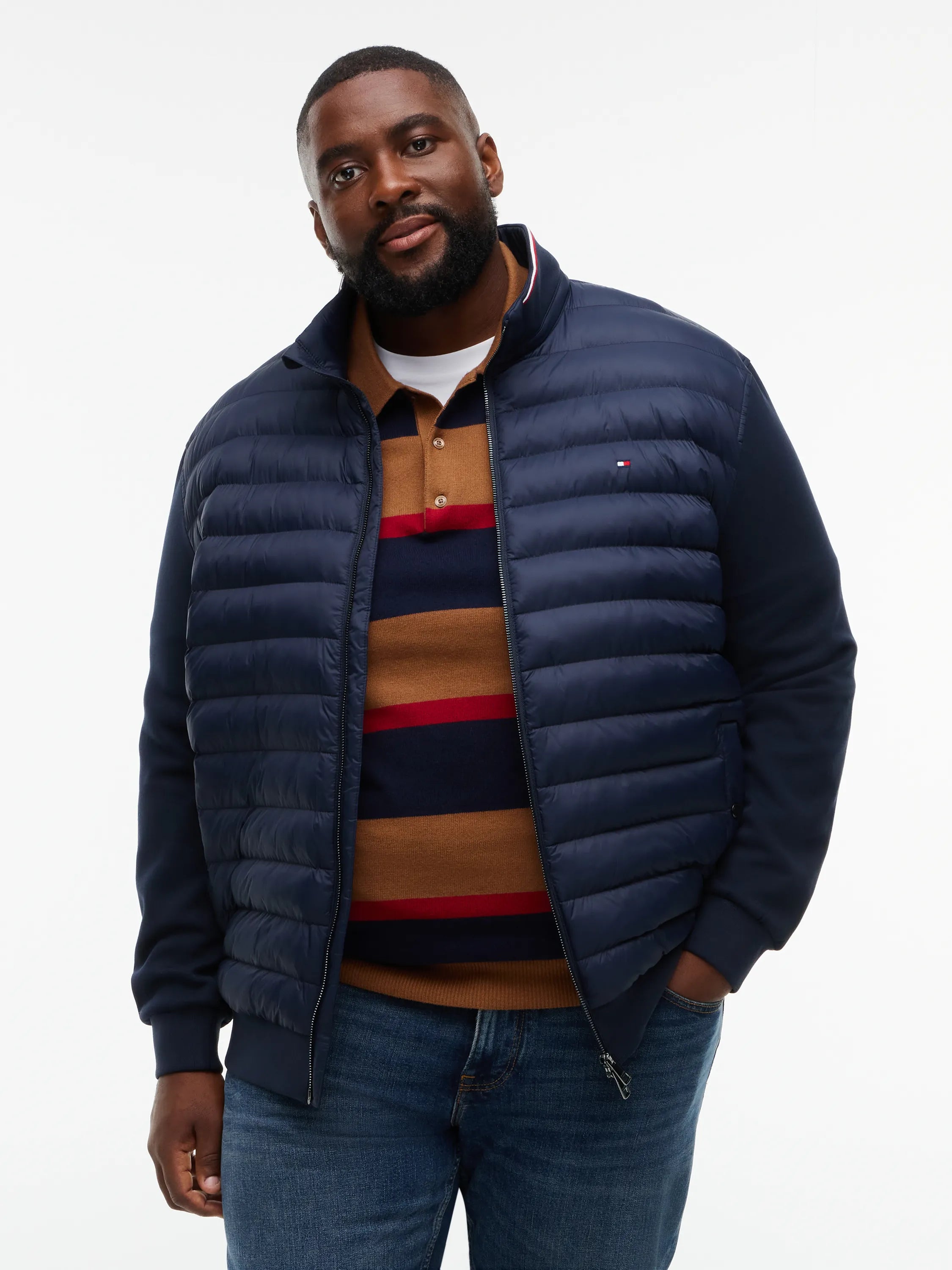 Hybrid-Steppjacke mit Stehkragen