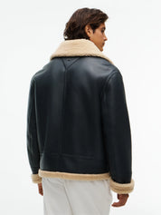 Shearlingjacke mit Teddykragen